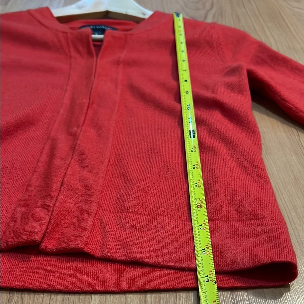 Banana Republic Red cropped Cardigan Sweater with 3/4 sleeves - Picture 11 of 12
